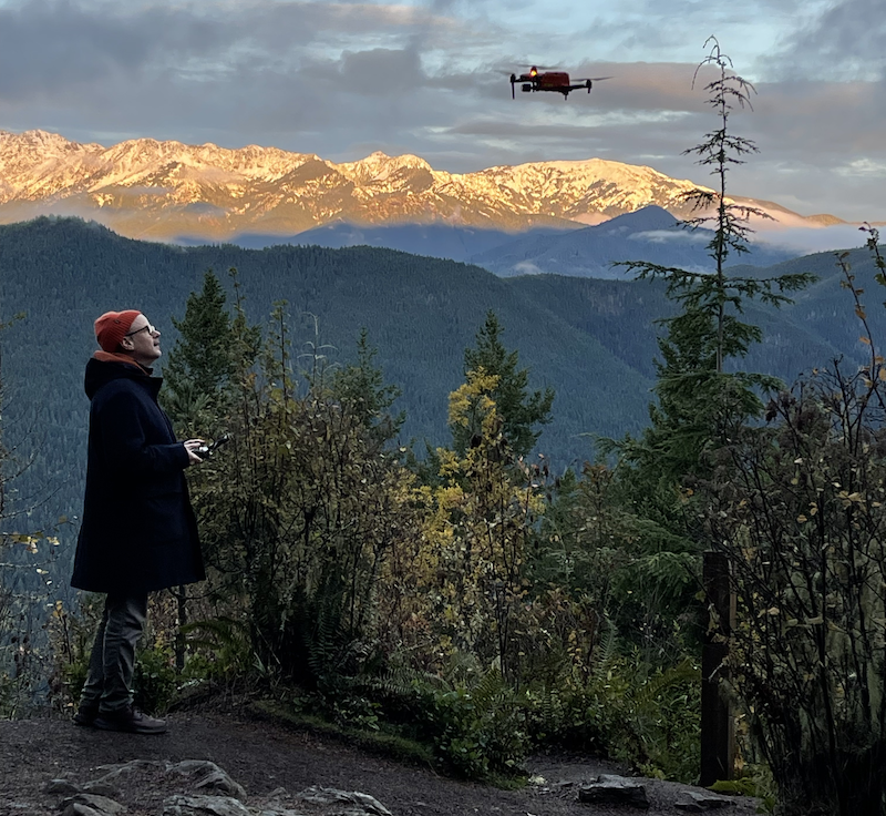 Remote pilot at the controls